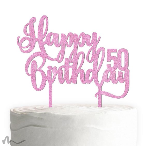 Pink Happy Birthday Cake Topper | 1 ct